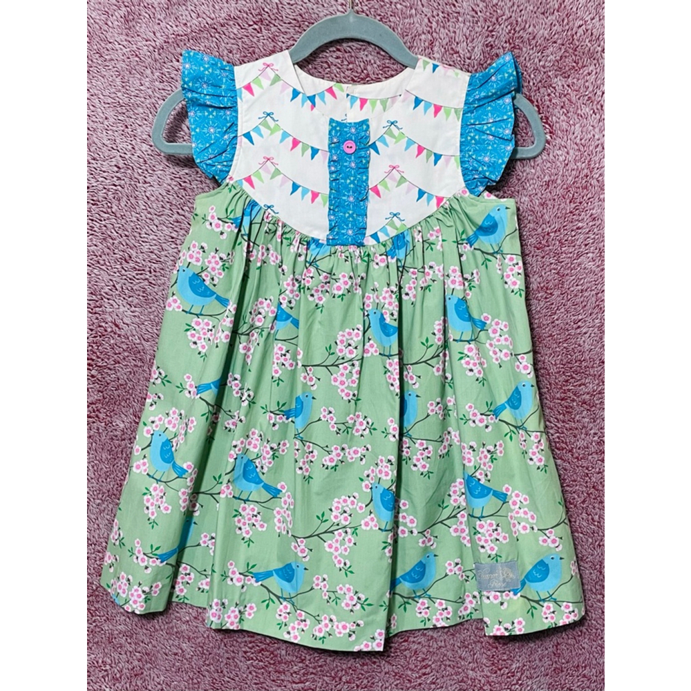 Girls Eleanor Rose Casual Dress Size 7 Blue bird celebration